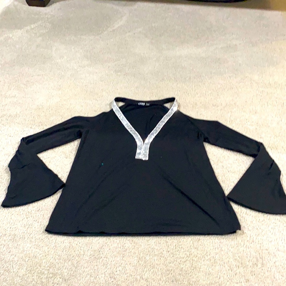 Black cold shoulder shirt NWOT